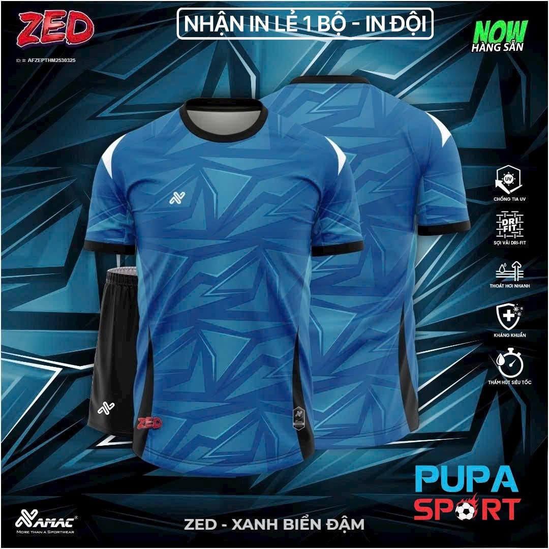 AMAC - BỘ KHÔNG LOGO - ZED - XANH BIỂN ĐẬM