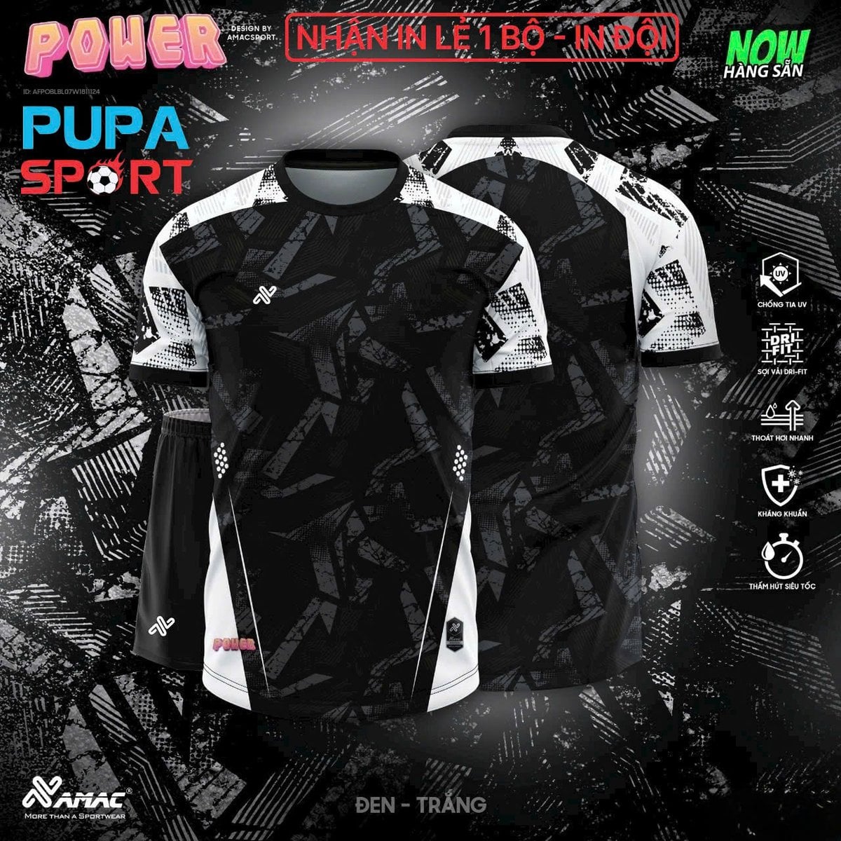 AMAC POWER - Bộ Không Logo - ĐEN