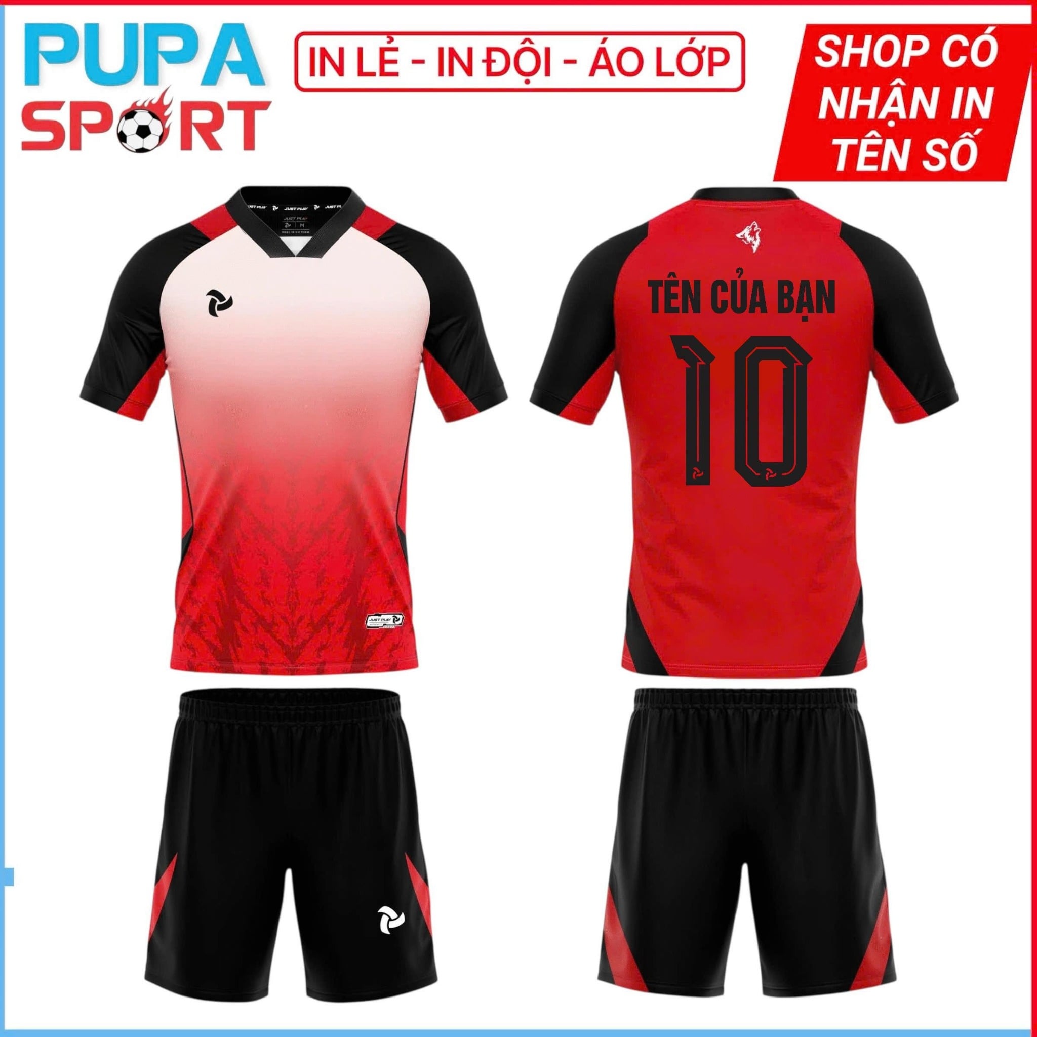 JP - ÁO KHÔNG LOGO WOLVES - ĐỎ