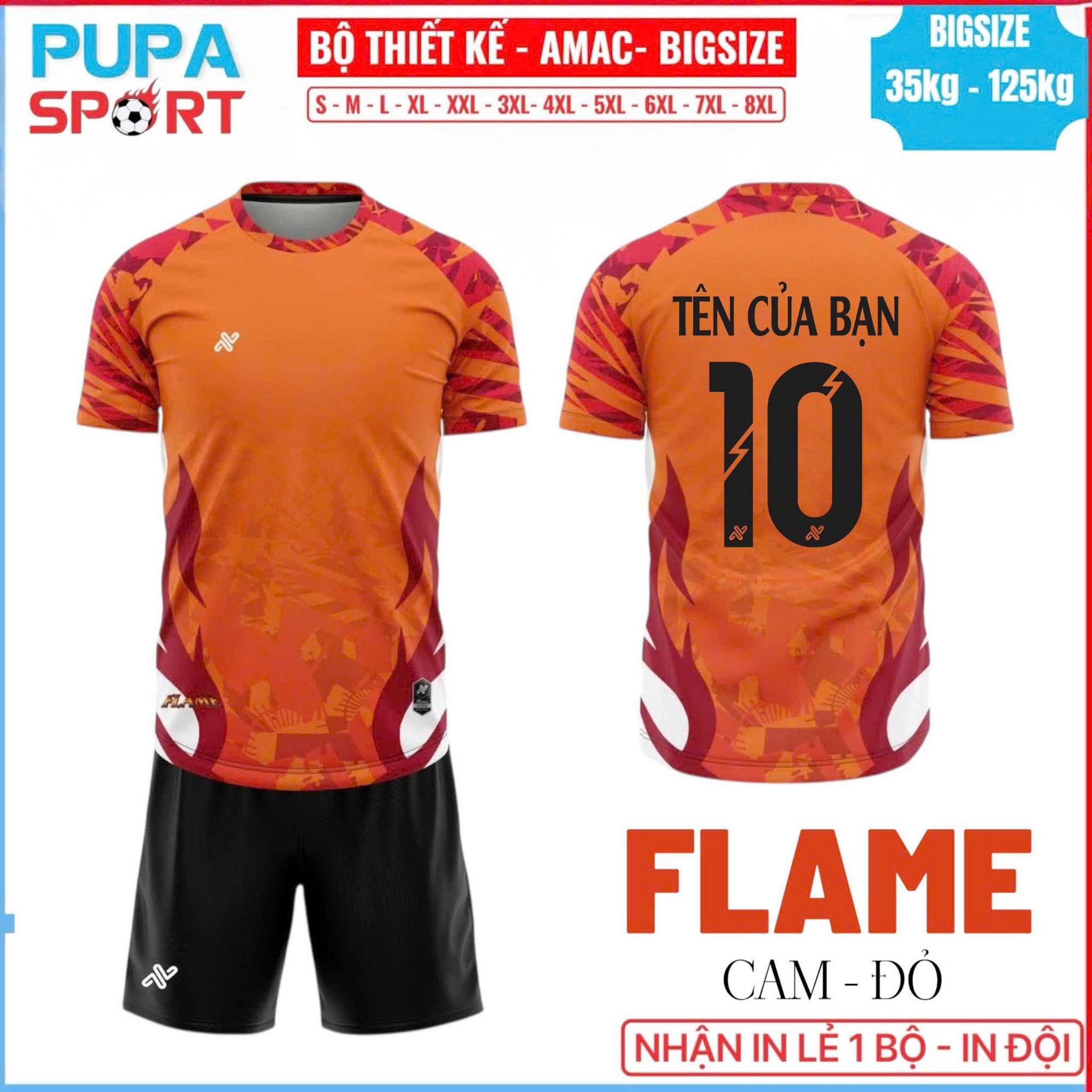 AMAC - BỘ KHÔNG LOGO FLAME - CAM ĐỎ