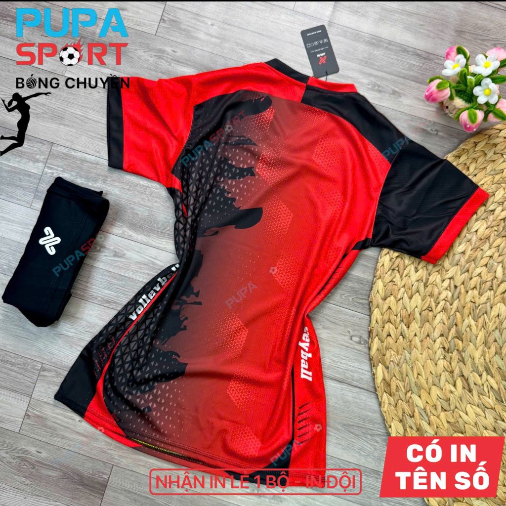 AMAC - BỘ BÓNG CHUYỀN - VLB VIỆT NAM A2 ( NỮ ) - MÀU ĐỎ ĐEN