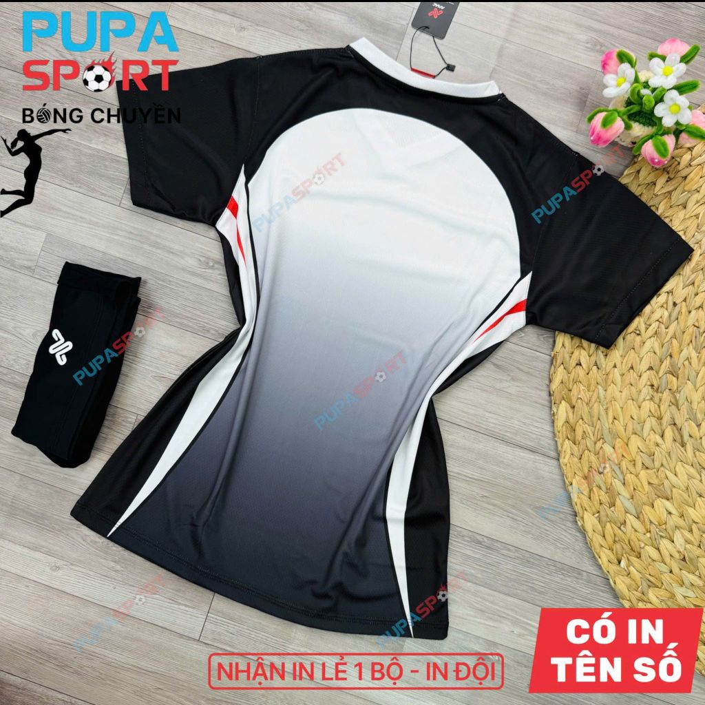 AMAC - BỘ BÓNG CHUYỀN - BC DEEP ( NỮ ) - MÀU TRẮNG ĐEN
