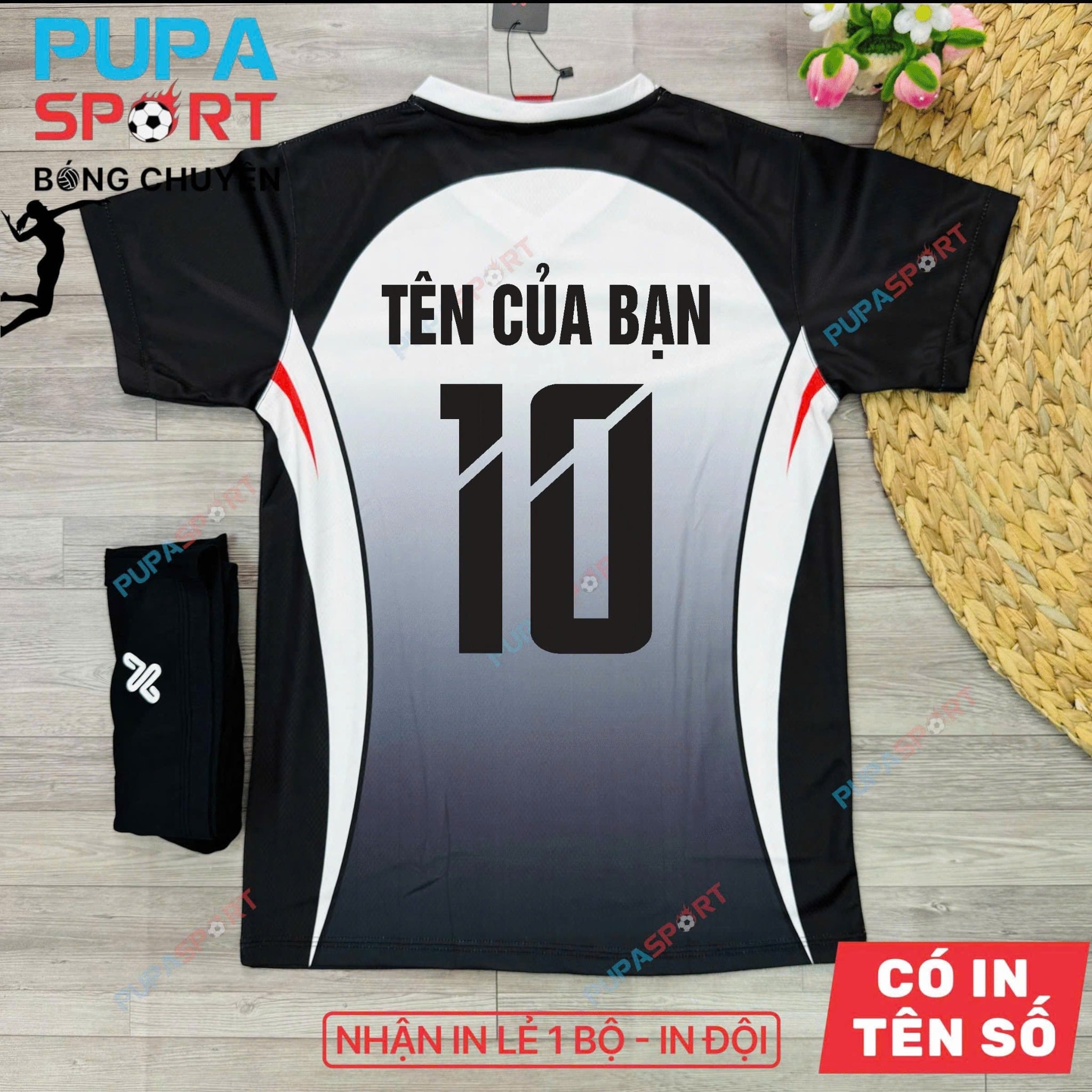 AMAC - BỘ BÓNG CHUYỀN - BC DEEP ( NAM ) - MÀU TRẮNG ĐEN