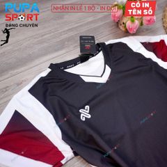 AMAC - BỘ BÓNG CHUYỀN - CHAMPION ( NỮ ) - MÀU ĐEN ĐỎ ĐẬM