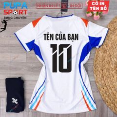 AMAC - BỘ BÓNG CHUYỀN - RISE ( NỮ ) - TRẮNG BÍCH CAM