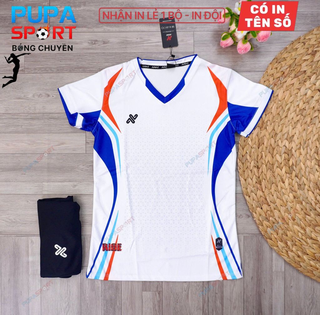 AMAC - BỘ BÓNG CHUYỀN - RISE ( NAM ) - TRẮNG BÍCH CAM