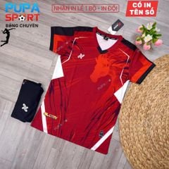 AMAC - BỘ BÓNG CHUYỀN - GLORY ( NAM )- MÀU ĐỎ ĐẬM