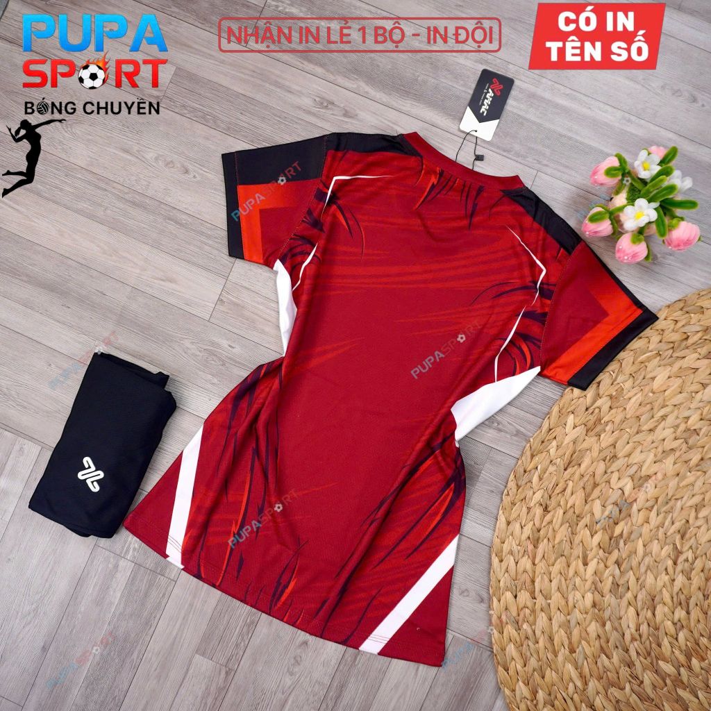 AMAC - BỘ BÓNG CHUYỀN - GLORY ( NỮ )- MÀU ĐỎ ĐẬM