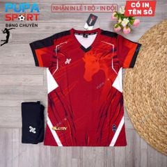 AMAC - BỘ BÓNG CHUYỀN - GLORY ( NAM )- MÀU ĐỎ ĐẬM