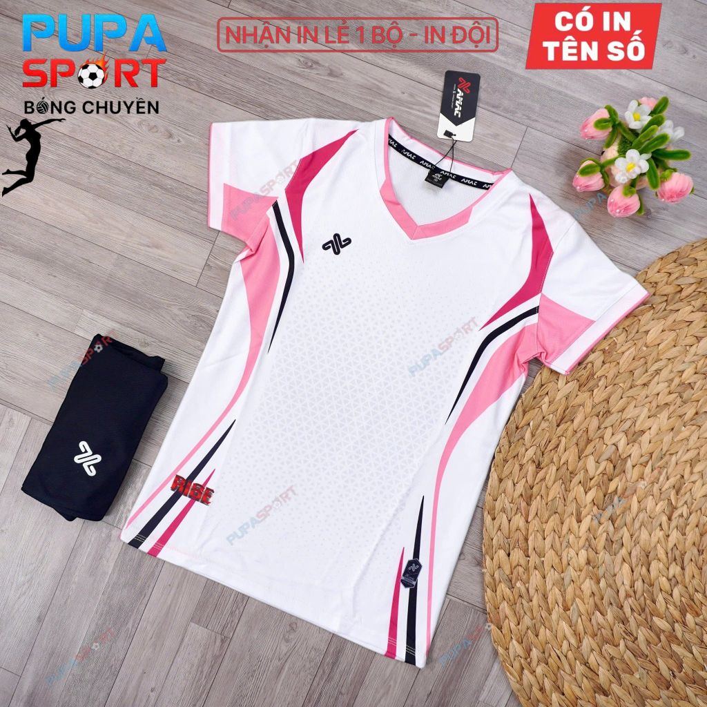 AMAC - BỘ BÓNG CHUYỀN - RISE ( NAM ) - MÀU TRẮNG PHẤN SEN