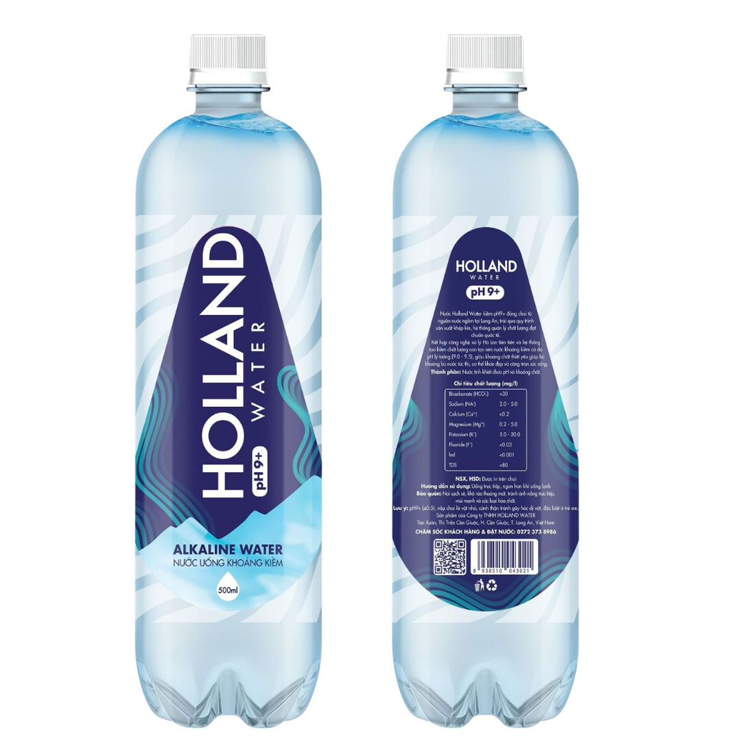  Nước khoáng kiềm pH 9.0+ Holland Water 500ML 