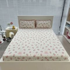 Bộ Vỏ Chăn Ga Gối Cotton Poly-Tim Nâu(KH vui lòng nhắn tin chân đệm)
