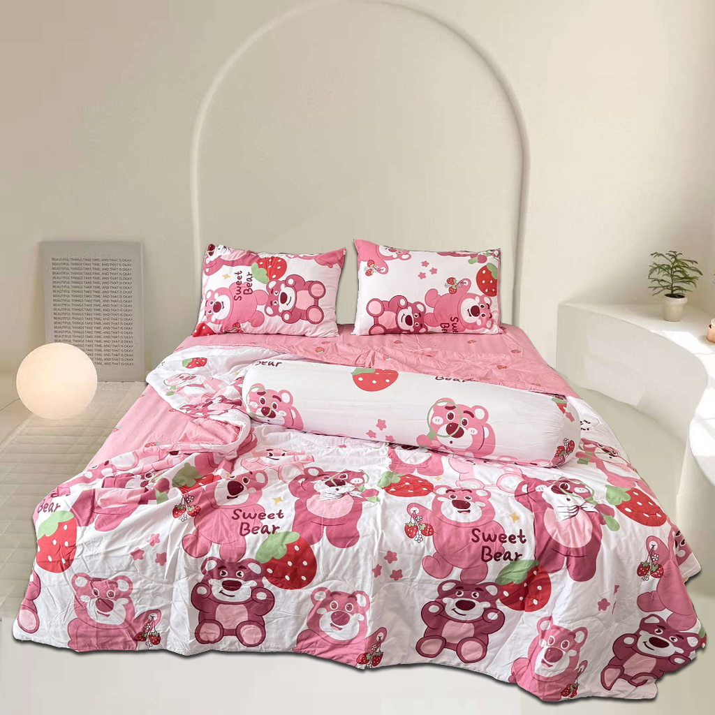 Bộ Chăn Ga Gối Chần hè Cotton Disney Home xinh xắn