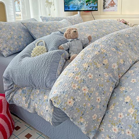 Bộ vỏ chăn ga PreCloud Linen - Đũi Mây Xu Kem Phong cách trẻ trung hiện đại  ID 4PCSPRECLOUD11-20
