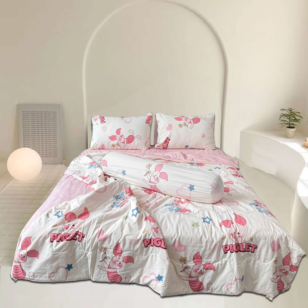 Bộ Chăn Ga Gối Chần hè Cotton Disney Home xinh xắn
