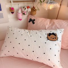 4pcs Cotton Linen Bedding Cover Set Fluffy Embroidery | ID : CLINEN4PCSFLUFFYEID05