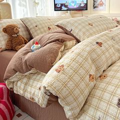 Bộ vỏ chăn ga PreCloud Linen - Đũi Mây Xu Kem Phong cách trẻ trung hiện đại  ID 4PCSPRECLOUD01-10