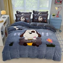 Set 4 Món Nỉ Nhung 200gr hình in 3D Turn On I Love U