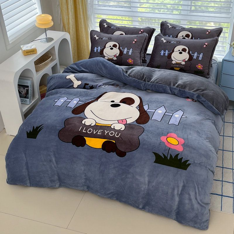 Set 4 Món Nỉ Nhung 200gr hình in 3D Turn On I Love U