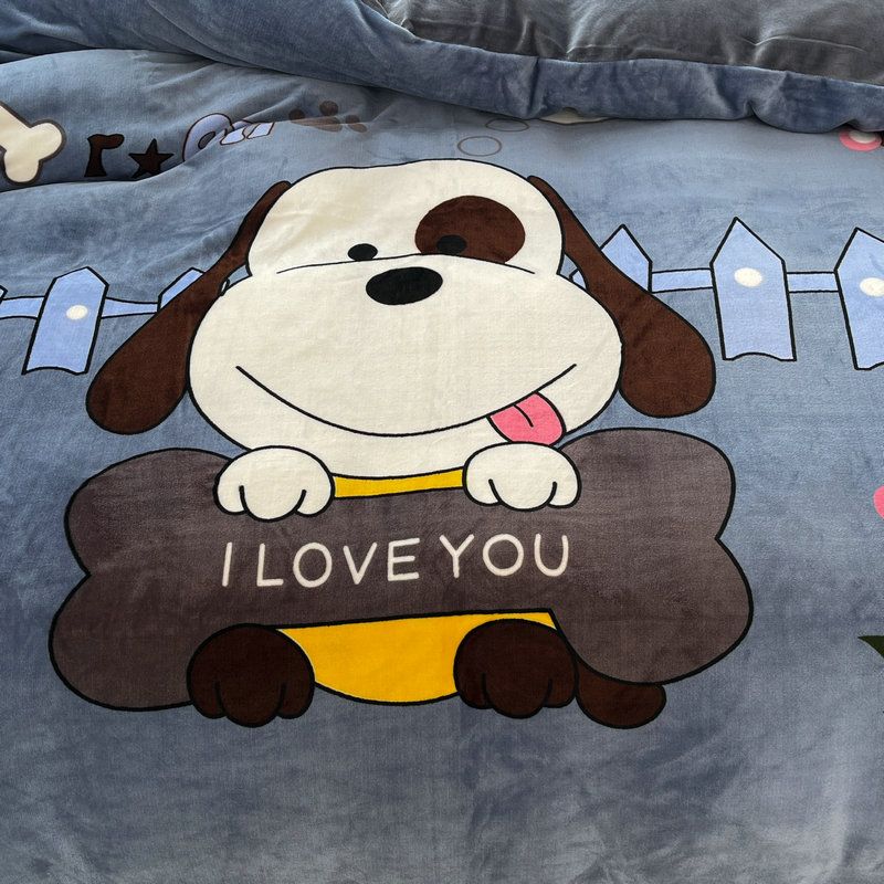 Set 4 Món Nỉ Nhung 200gr hình in 3D Turn On I Love U