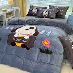 Set 4 Món Nỉ Nhung 200gr hình in 3D Turn On I Love U