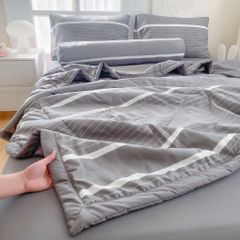 5Pcs Cotton Linen Summer Blanket | Mark Home Degin Bedding Set | ID 5PCSCOTLINMHOMEBAR01