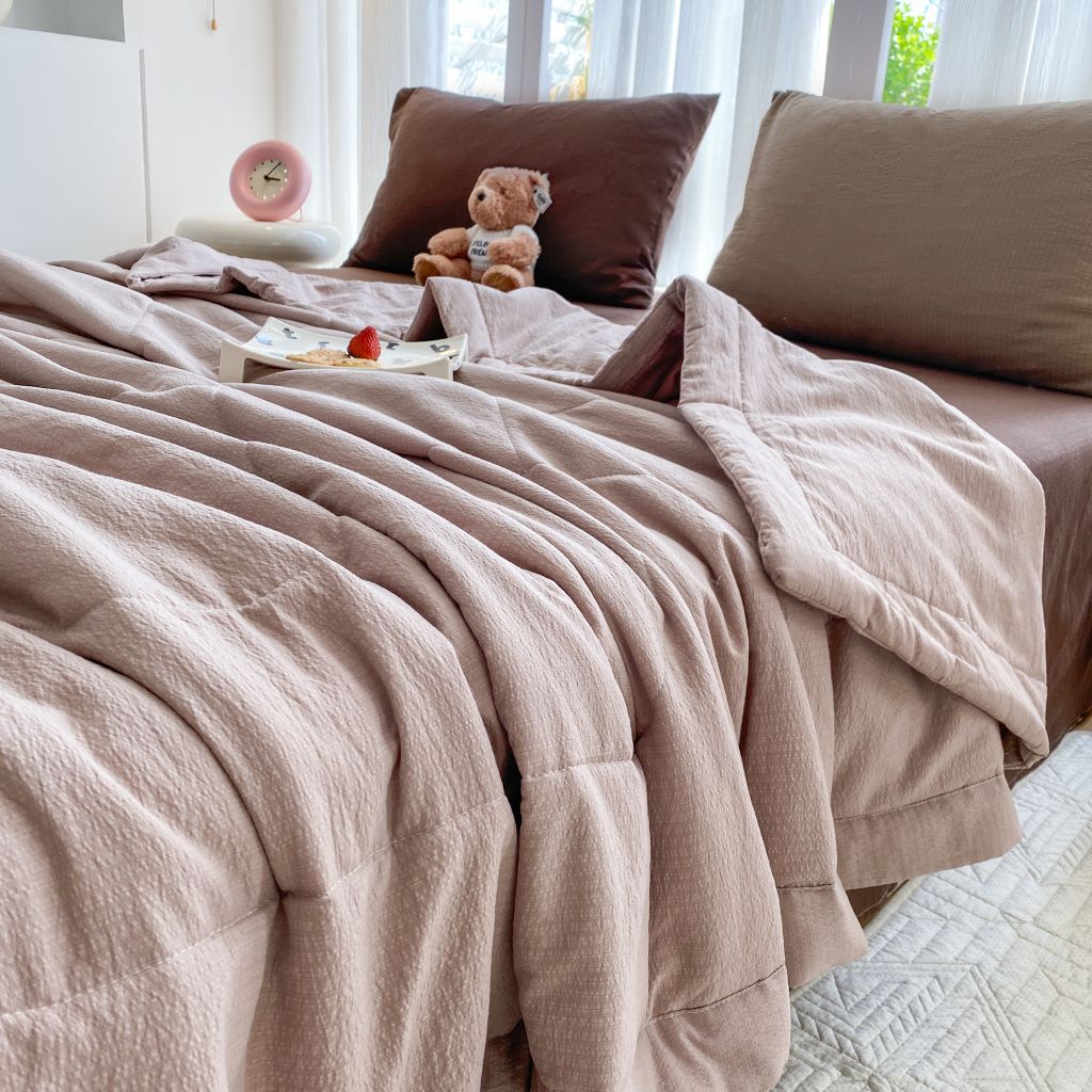 Bộ Chăn Chần Hè Đũi Mây MINIMASLIM Mềm Mát Chuẩn Gu – Full Set 5 Món Cao Cấp Cho Phòng Ngủ Hiện Đại 5PCLOUDMIXSUM04