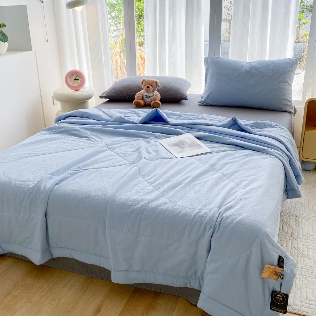 Bộ Chăn Chần Hè Đũi Mây MINIMASLIM Mềm Mát Chuẩn Gu – Full Set 5 Món Cao Cấp Cho Phòng Ngủ Hiện Đại 5PCLOUDMIXSUM05