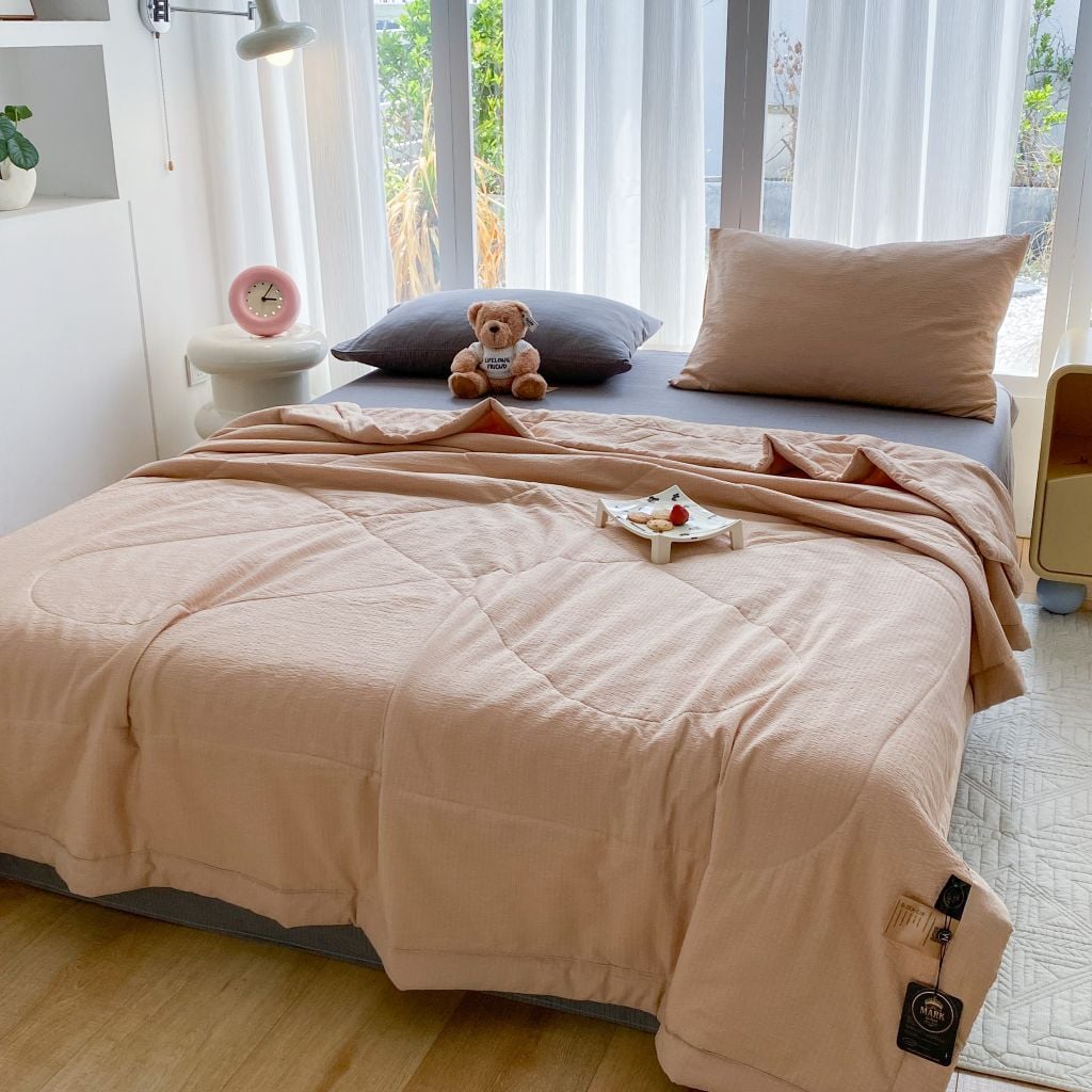 Bộ Chăn Chần Hè Đũi Mây MINIMASLIM Mềm Mát Chuẩn Gu – Full Set 5 Món Cao Cấp Cho Phòng Ngủ Hiện Đại 5PCLOUDMIXSUM07