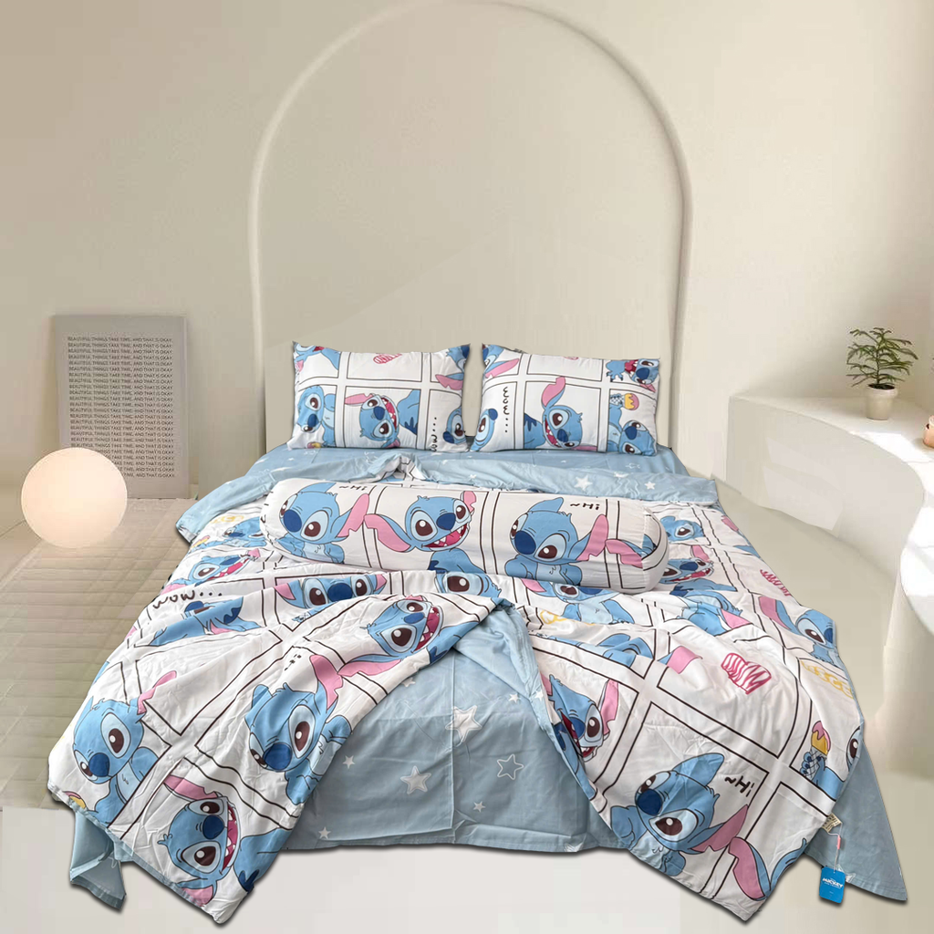 Bộ Chăn Ga Gối Chần hè Cotton Disney Home xinh xắn