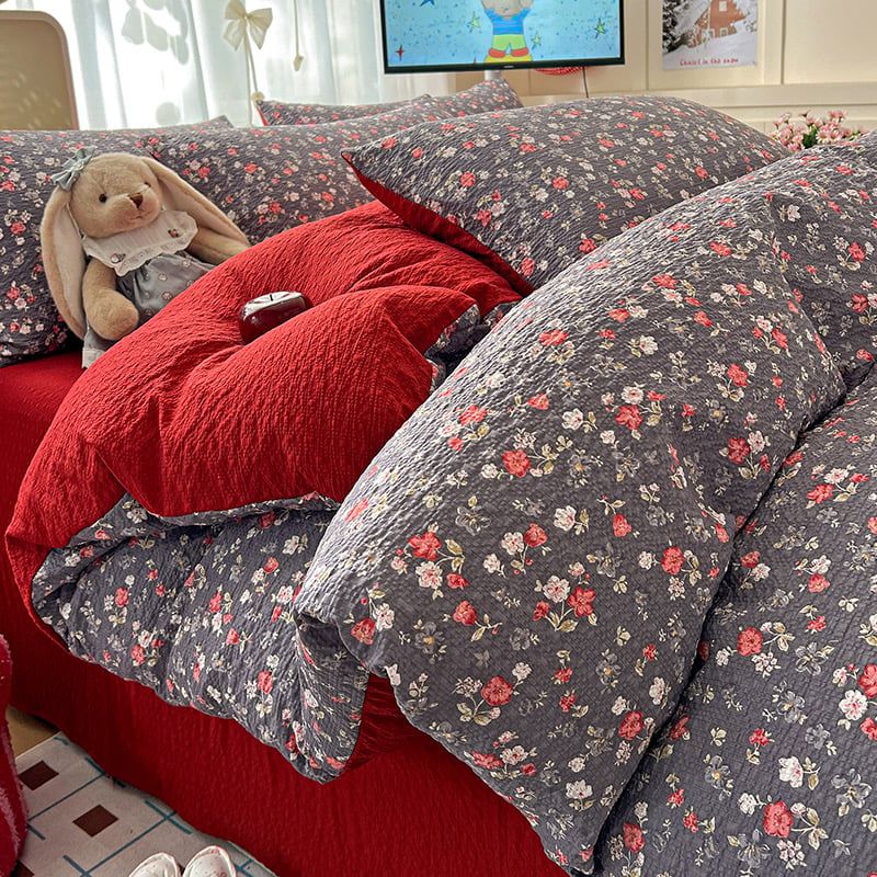 Bộ vỏ chăn ga PreCloud Linen - Đũi Mây Xu Kem Phong cách trẻ trung hiện đại  ID 4PCSPRECLOUD21-26