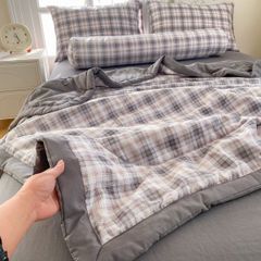 5Pcs Cotton Linen Summer Blanket | Mark Home Degin Bedding Set | ID 5PCSCOTLINMHOMEBAR02