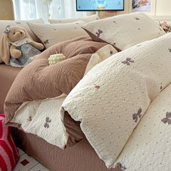 Bộ vỏ chăn ga PreCloud Linen - Đũi Mây Xu Kem Phong cách trẻ trung hiện đại  ID 4PCSPRECLOUD21-26