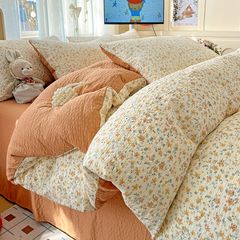 Bộ vỏ chăn ga PreCloud Linen - Đũi Mây Xu Kem Phong cách trẻ trung hiện đại  ID 4PCSPRECLOUD21-26