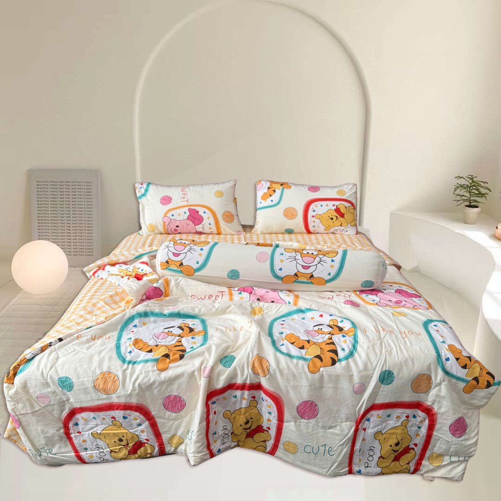 Bộ Chăn Ga Gối Chần hè Cotton Disney Home xinh xắn