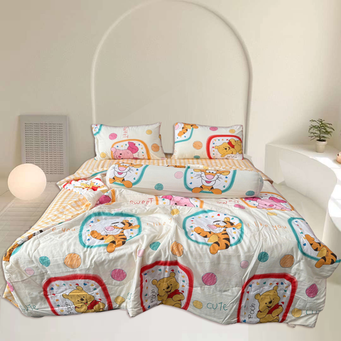 Bộ Chăn Ga Gối Chần hè Cotton Disney Home xinh xắn