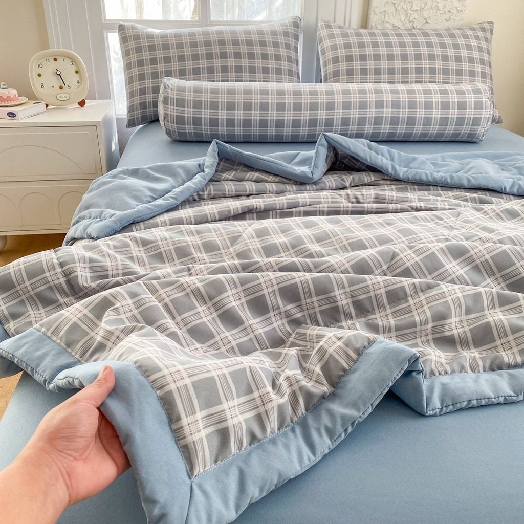 5Pcs Cotton Linen Summer Blanket | Mark Home Degin Bedding Set | ID 5PCSCOTLINMHOMEBAR05