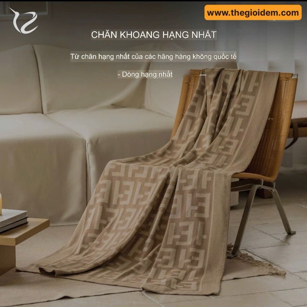 Chăn Hàng Không size 120*190cm BeigeFrank