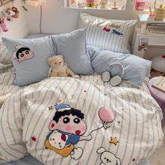 4pcs Cotton Linen Bedding Cover Set Fluffy Embroidery | ID : CLINEN4PCSFLUFFYEID07