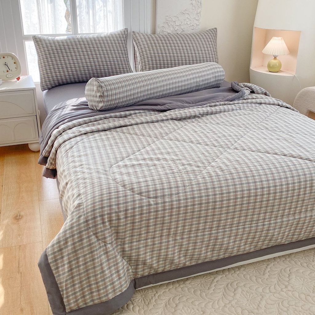 5Pcs Cotton Linen Summer Blanket | Mark Home Degin Bedding Set | ID 5PCSCOTLINMHOMEBAR03