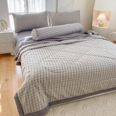 5Pcs Cotton Linen Summer Blanket | Mark Home Degin Bedding Set | ID 5PCSCOTLINMHOMEBAR03