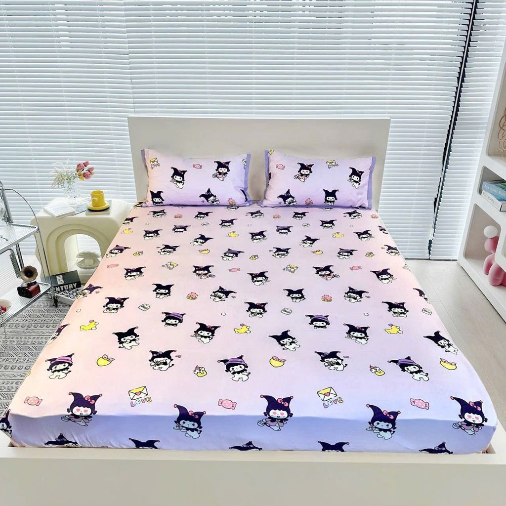 Bộ Vỏ Chăn Ga Gối Cotton Poly-Tim Nâu(KH vui lòng nhắn tin chân đệm)