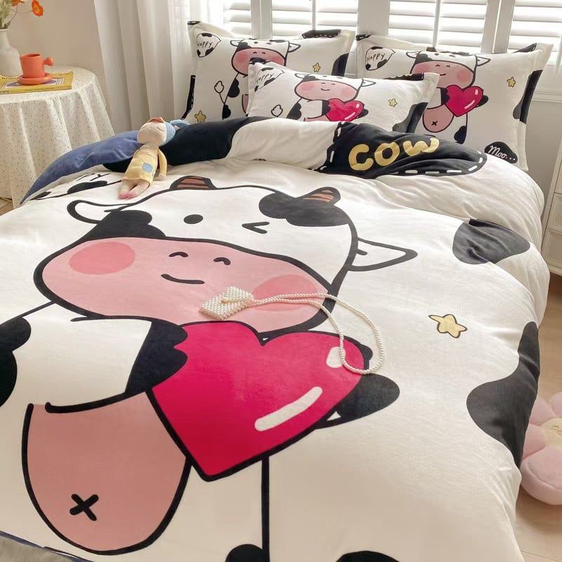 Set 4 Món Nỉ Nhung 200gr hình in 3D MilkCow