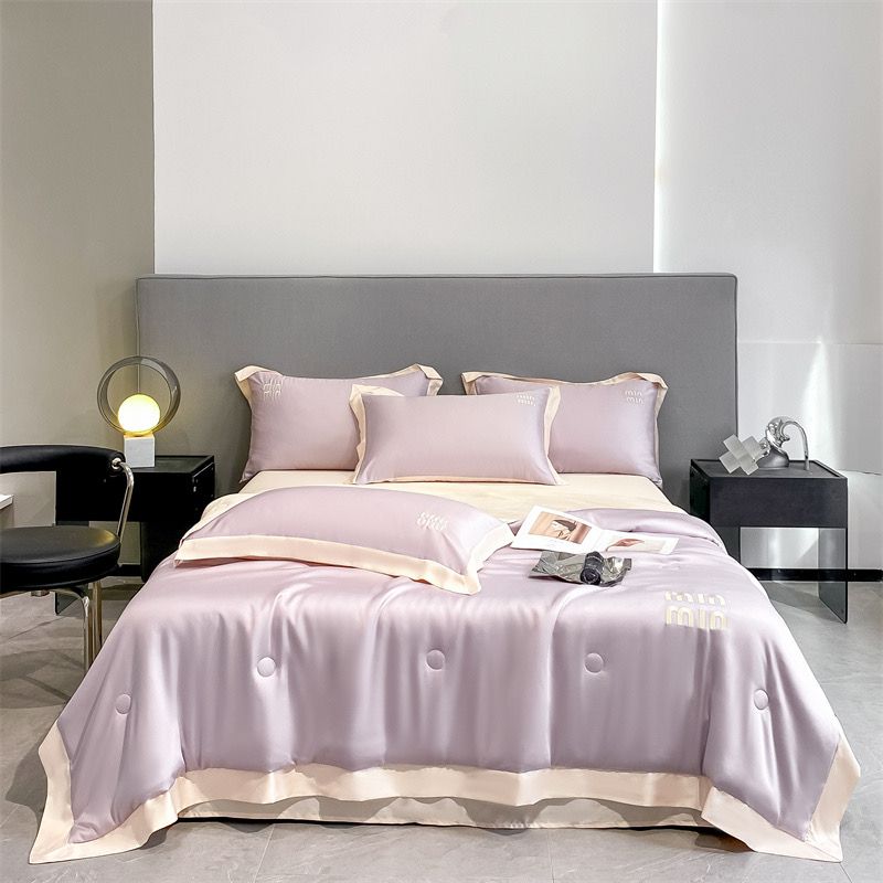 4Pcs Satin Babric | MinMin Standard Bedsets Summer Blanket | ID ALL12COL4PCSSFABRICMIN