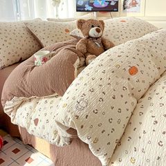 Bộ vỏ chăn ga PreCloud Linen - Đũi Mây Xu Kem Phong cách trẻ trung hiện đại  ID 4PCSPRECLOUD01-10