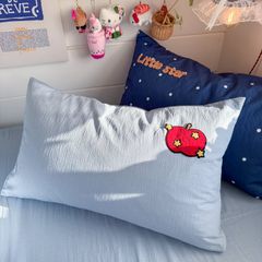 4pcs Cotton Linen Bedding Cover Set Fluffy Embroidery | ID : CLINEN4PCSFLUFFYEID06