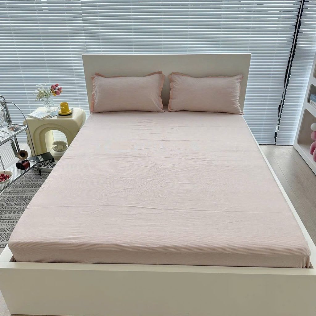 Bộ Vỏ Chăn Ga Gối Cotton Poly-Tim Nâu(KH vui lòng nhắn tin chân đệm)