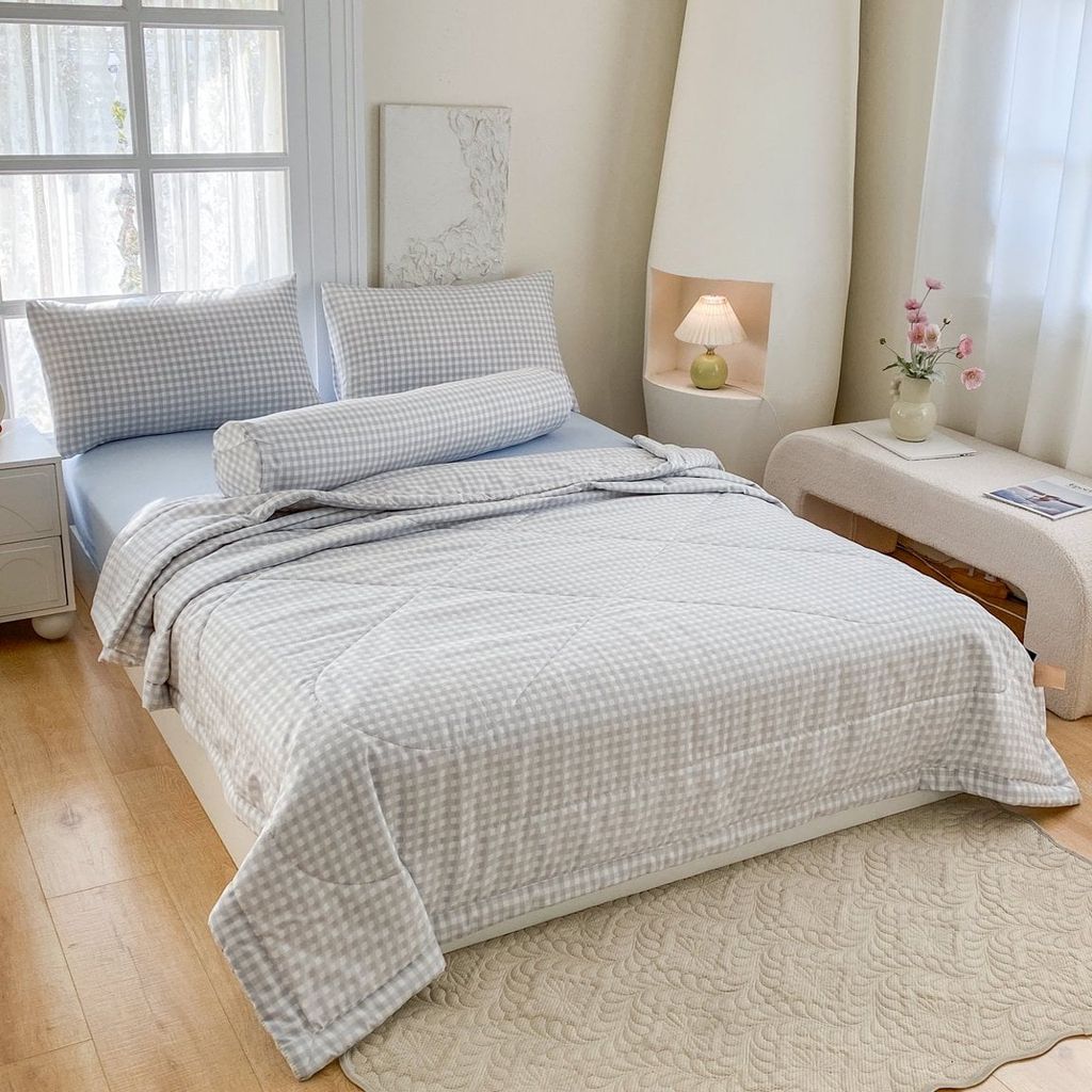 5Pcs Cotton Linen Summer Blanket | Mark Home Degin Bedding Set | ID 5PCSCOTLINMHOMEBAR04