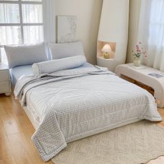 5Pcs Cotton Linen Summer Blanket | Mark Home Degin Bedding Set | ID 5PCSCOTLINMHOMEBAR04