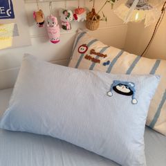 4pcs Cotton Linen Bedding Cover Set Fluffy Embroidery | ID : CLINEN4PCSFLUFFYEID01